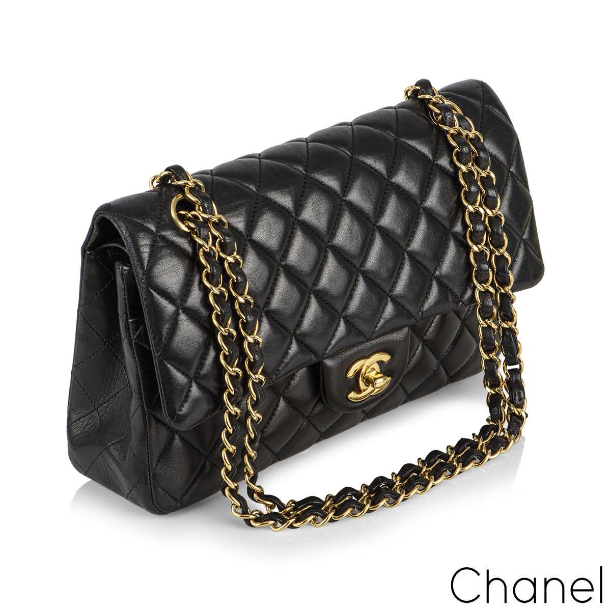 Chanel Black lambskin Jumbo classic flap bag